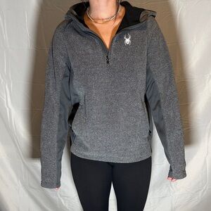 Spyder Heathered Gray Half-Zip Hooded Pullover